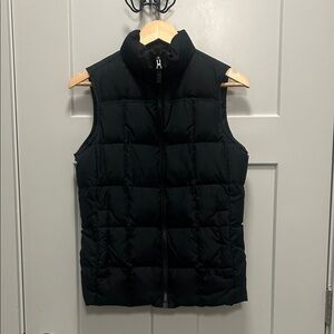 Lands End XS Black Puffer Vest